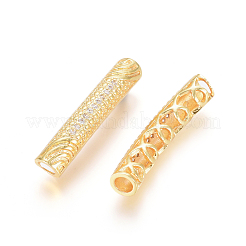 Messing Micro Pave klare Zirkonia Perlen&nbsp;ZIRC-L088-16B-G