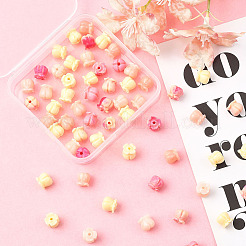 60 шт. 3-х цветные резные бусины из синтетического коралла&nbsp;CORA-SC0001-18