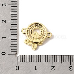 Anello doppio in ottone con micro pavé di zirconi cubici e ciondoli a forma di farfalla&nbsp;KK-A296-24G