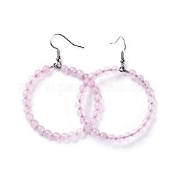 Naturali Quarzo Rosa ciondola&nbsp;EJEW-K077-A04