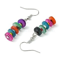 Orecchini pendenti con conchiglia tinta&nbsp;EJEW-JE06083