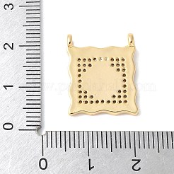 Латунные микропаве прозрачные подвески с фианитом&nbsp;KK-U064-04G