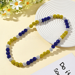 1 шт. ожерелье из круглых бусин из полимерной глины со стразами&nbsp;NJEW-SP0001-14E