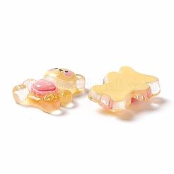クリア樹脂カボション  クマとウサギ  ミックスカラー  23~26x17~19x7~7.5mm&nbsp;CRES-A050-01