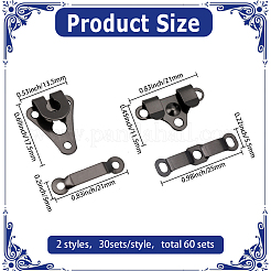 60 шт. 2 стиля латунных регулируемых джинсовых булавок&nbsp;KK-GF0001-21B