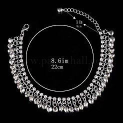 Сплав кристалл горный хрусталь теннисная цепь колокольчик кисточка браслеты на ногу FS-WG605A0-02