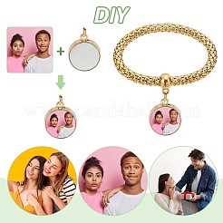 6 набор 3-цветных браслетов с подвесками в виде дерева жизни из сплава и алюминия для сублимационной печати BJEW-NB0001-11