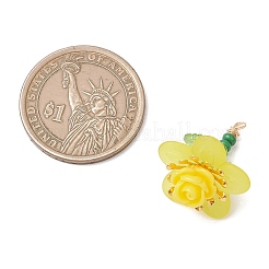 Подвески в виде роз из стеклянного бисера&nbsp;PALLOY-MZ01231-03