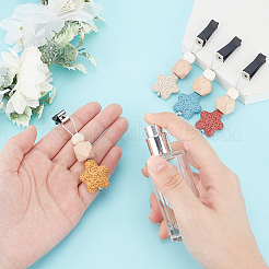 6 шт. 6-цветные зажимы для воздуховодов автомобиля в виде звездного дерева и лавового камня&nbsp;HJEW-DR00042