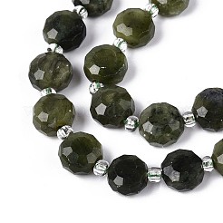 Природные китайский нефрит бисер пряди G-B153-B15