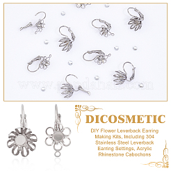 Kits de fabrication de boucles d'oreilles à levier en forme de fleur à faire soi-même&nbsp;DIY-DC0001-48