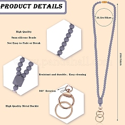 Sangles de cou pour carte d'identité en perles de silicone&nbsp;NJEW-SW00025-08