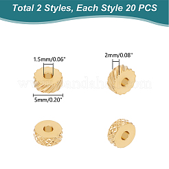 40 шт. 2 бусины из нержавеющей стали 304 STAS-UN0056-05