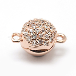 Магнитные застежки из латуни с цирконием и микропаве с петлями ZIRC-P071-27-NR