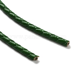 編み込みレザーコード  濃い緑  3mm  50ヤード/バンドル&nbsp;VL3mm-21