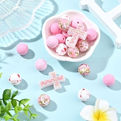 22шт силиконовые фокусные бусины&nbsp;SIL-YW0002-51D