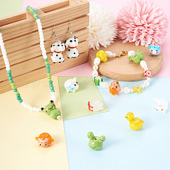 24 pieza de 12 hebras de cuentas de lampwork hechas a mano con bultos&nbsp;LAMP-KS0001-03