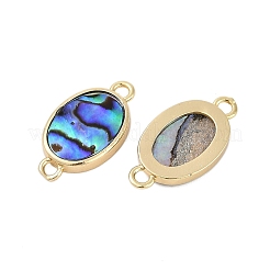 Messing Pavé natürliche Paua Muschel Verbinder Charms&nbsp;KK-M299-01E-G