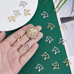 16 шт. 2-х цветные подвески-соединители из нержавеющей стали STAS-GA0001-91