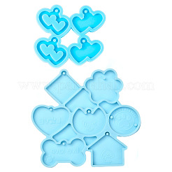 Stampi in silicone fai da te con ciondolo a cuore 2 pz 2 stili&nbsp;DIY-TA0009-27
