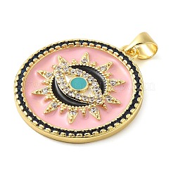 Подвески из настоящей позолоченной латуни с прозрачным кубическим цирконием 18 карат KK-A198-09G-01