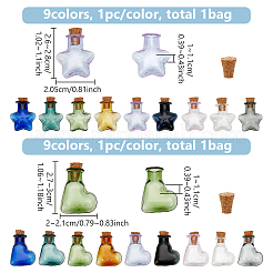 2 пакетик 2 стиля мини стеклянная бутылка GLAA-BC0001-33