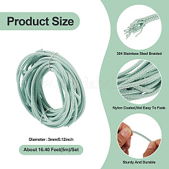 5 м плетеных проводов из нержавеющей стали 304 с нейлоновым покрытием&nbsp;TWIR-TA0001-08B