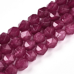 Окрашенные природные белый нефрит бисер пряди&nbsp;G-T139-8mm-46P