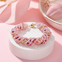 Toho japanisches Saat- und Bunte Malerei-Perlenarmband mit Messing-Magnetverschlüssen&nbsp;BJEW-MZ00036-01