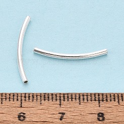925 изогнутая трубчатая бусина из стерлингового серебра&nbsp;STER-N016-124S