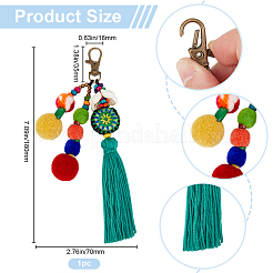 Décorations pendentifs bohèmes en polyester&nbsp;HJEW-WH20010-01C