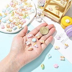 70шт 7 стиля непрозрачные кабошоны из смолы&nbsp;RESI-YW0006-13