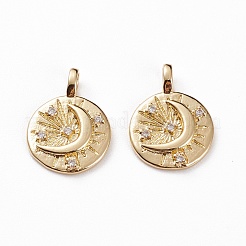 Латунные микропаве прозрачные подвески с фианитом KK-C100-06G