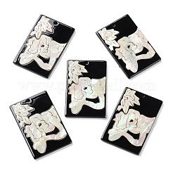 Непрозрачные акриловые подвески с рисунком лежащего человека&nbsp;BACR-D001-01D