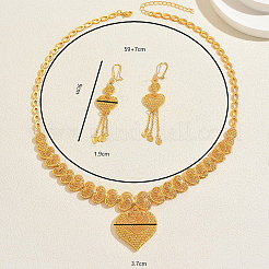 Элегантные серьги и колье в форме полого сердца из сплава с кисточками для женщин.&nbsp;TJ4371