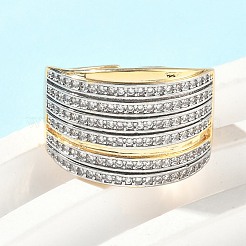 Латунные микро проложить кубического циркония кольца&nbsp;RJEW-D307-04G-A