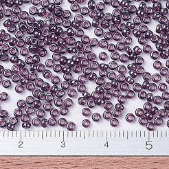 MIYUKIラウンドロカイユビーズ  日本製シードビーズ  （rr170)透明ダークスモーキーアメジスト光沢  11/0  2x1.3mm  穴：0.8mm  約1100PCS /ボトル  10 G /ボトル&nbsp;SEED-JP0008-RR0170