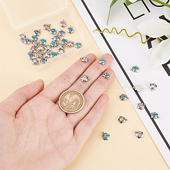 40 шт. 4 цвета 304 нержавеющая сталь стразы подвески-цветы шармы&nbsp;STAS-DC0011-41