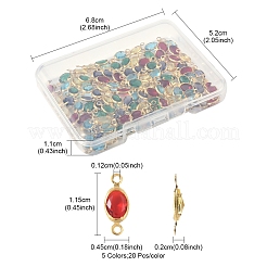 100 шт. 5-х цветные латунные подвески-соединители из стекла K9&nbsp;KK-FS0001-66