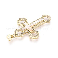 Латунные микропаве прозрачные подвески с фианитом&nbsp;KK-N268-89G