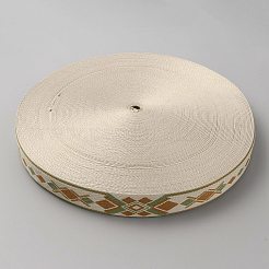 シングルフェイスプリントポリエステルリボン  洋服アクセサリー  ペルー  1-1/2インチ（37~38mm）  約50ヤード/ロール&nbsp;OCOR-WH0078-106B