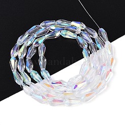 Нити из прозрачных стеклянных бусин-капель с покрытием цвета AB&nbsp;EGLA-T029-08A