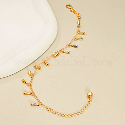 Элегантные женские браслеты на лодыжку с каплевидной кисточкой из латуни RZ6656