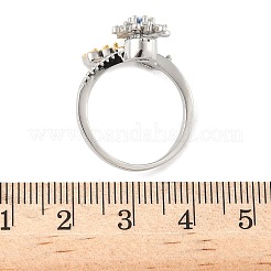 Вращающиеся манжеты из латуни с микропаве из кубического циркония для женщин&nbsp;LS-RJEW-C132-06P