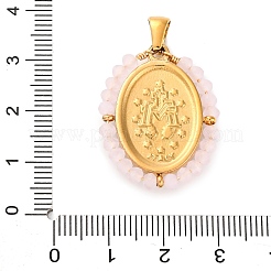 Ионное покрытие (ip) 304 нержавеющая сталь граненые рондель овальные подвески с травяным покрытием&nbsp;STAS-Z100-04G-06