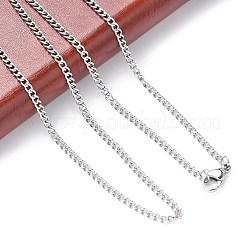 Устойчивые к потускнению классические простые ожерелья из нержавеющей стали 304 для мужчин и женщин с панцирным звеном STAS-O037-114P