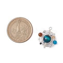 4 шт. подвески в виде планет из медной проволоки с натуральным тигровым глазом (окрашенным/неокрашенным) 4 цвета PALLOY-TA00180