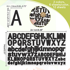 12 лист 2 цвета буквы a~z ПВХ водонепроницаемые самоклеящиеся наклейки STIC-GA0001-21