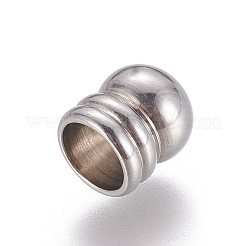 変色しにくい202ステンレススチールコードエンド  エンドキャップ  ステンレス鋼色  8x7mm  内径：5mm&nbsp;STAS-E464-10B-P
