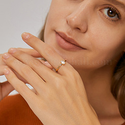 Простые латунные кольца с кубическим цирконием для женщин FS-WGDD3D9-01